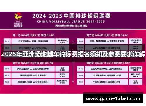 2025年亚洲场地脚车锦标赛报名须知及参赛要求详解
