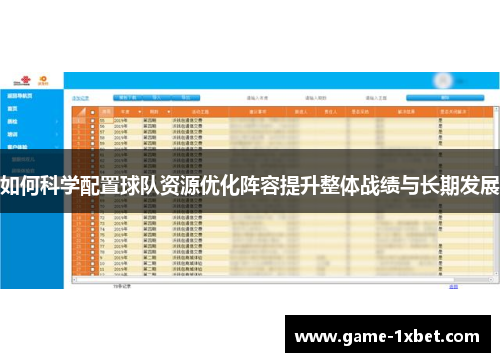 如何科学配置球队资源优化阵容提升整体战绩与长期发展