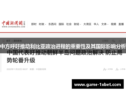 中方呼吁推动利比亚政治进程的重要性及其国际影响分析